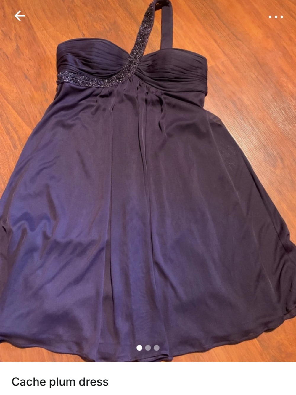 Cache Deep Plum One-Shoulder A-Line Skirt